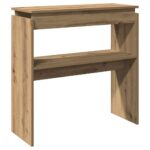 vidaXL Konzolový stolík Artisan Dub 80x30x80 cm Konštruktérske drevo – Obrázok 6