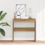 vidaXL Konzolový stolík Artisan Dub 80x30x80 cm Konštruktérske drevo