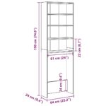 vidaXL Skrinka do práčky Artisan Dub 64x24x190 cm – Obrázok 11
