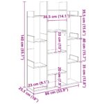 VidaXL Knižnica Staré drevo 86x25,5x140 cm Drevo – Obrázok 9