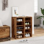 vidaXL Skrinky na topánky 2 ks staré drevo 32x35x70 cm drevotrieska – Obrázok 3