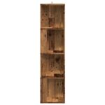vidaXL rohová skrinka Old Wood 33x33x132 cm Engineered Wood – Obrázok 3