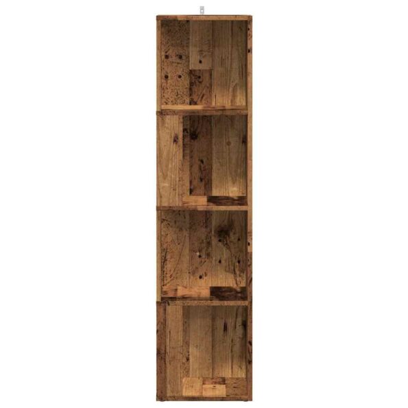 vidaXL rohová skrinka Old Wood 33x33x132 cm Engineered Wood – Obrázok 3