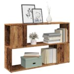 VidaXL knižnica Old Wood 100x24x63 cm Engineered Wood