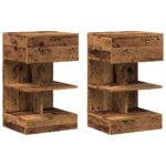 vidaXL Nočné skrinky 2 ks Staré drevo 40x35x65 cm Konštruktérske drevo – Obrázok 2