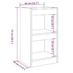 vidaXL Skriňa na knihy/Izbový prepážka Old Wood 40x30x72 cm – Obrázok 9