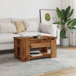 vidaXL konferenčný stolík Old Wood 79x49x41 cm Konštrukčné drevo – Obrázok 3