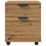 VidaXL Mobilná kartotéka s kolieskami Dub Artisan 45x38x54 cm Drevo – Obrázok 5