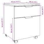 VidaXL Mobilná kartotéka s kolieskami Dub Artisan 45x38x54 cm Drevo – Obrázok 11