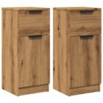 vidaXL Komody 2 ks dub artisan 30x30x70 cm spracované drevo – Obrázok 2