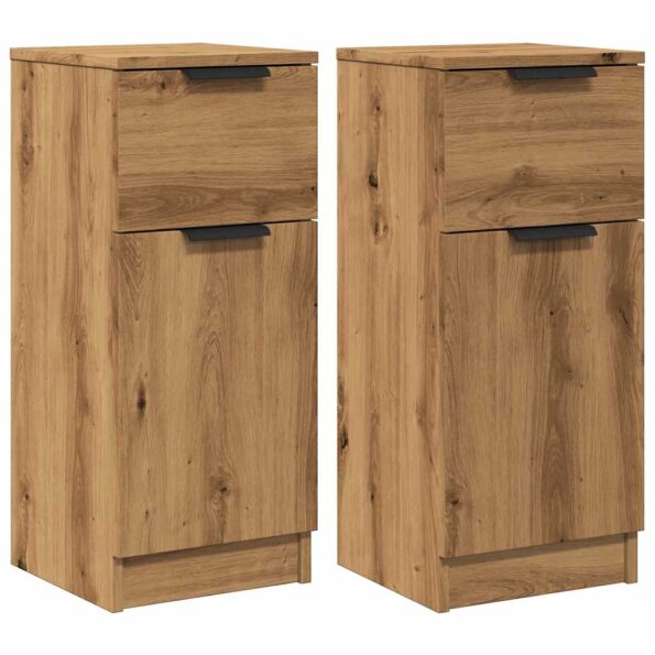 vidaXL Komody 2 ks dub artisan 30x30x70 cm spracované drevo – Obrázok 2