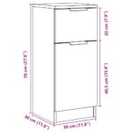 vidaXL Komody 2 ks dub artisan 30x30x70 cm spracované drevo – Obrázok 11