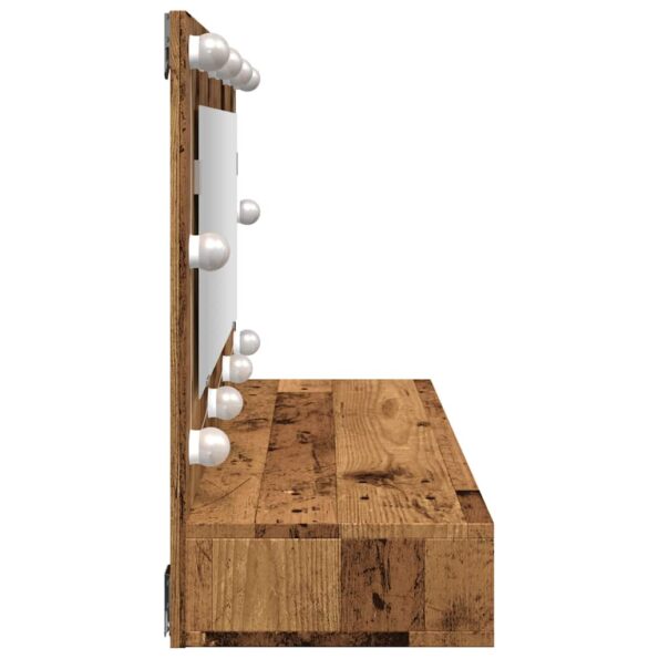 vidaXL Zrkadlová skrinka s LED Old Wood 90x31,5x62 cm – Obrázok 6