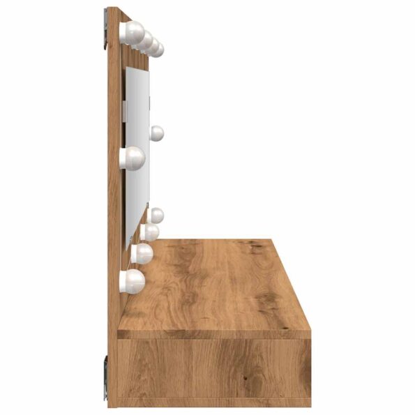 VidaXL zrkadlová skrinka s LED Artisan Dub 90x31,5x62 cm – Obrázok 6