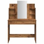 vidaXL toaletný stolík so zrkadlom Old Wood 96x39x142 cm – Obrázok 4