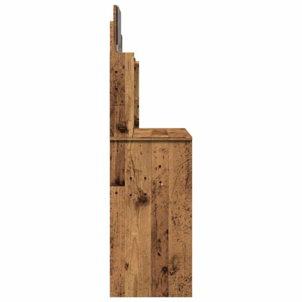vidaXL toaletný stolík so zrkadlom Old Wood 96x39x142 cm – Obrázok 5