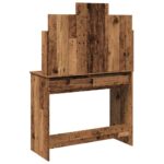 vidaXL toaletný stolík so zrkadlom Old Wood 96x39x142 cm – Obrázok 6
