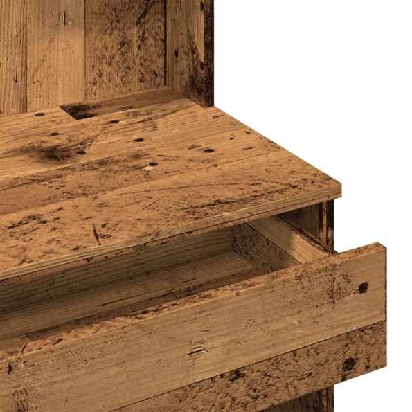 vidaXL toaletný stolík so zrkadlom Old Wood 96x39x142 cm – Obrázok 9