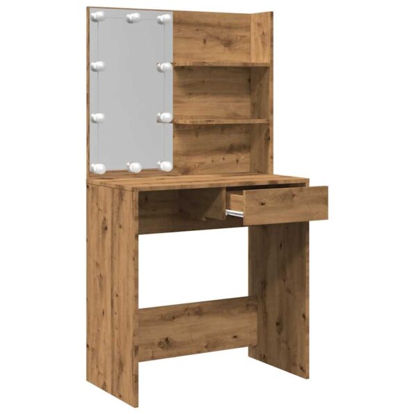 vidaXL toaletný stolík s LED Artisan Dub 74,5x40x141 cm – Obrázok 9