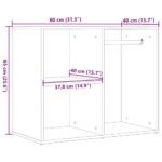 vidaXL šatňa Old Wood 80x40x65 cm Engineered Wood – Obrázok 9