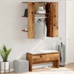 vidaXL Predsieň Old Wood 97,5x37x99 cm Engineered Wood – Obrázok 3
