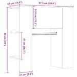 vidaXL Predsieň Old Wood 97,5x37x99 cm Engineered Wood – Obrázok 10
