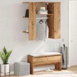 vidaXL Predsieň Dub Artisan 97,5x37x99 cm Drevo – Obrázok 3