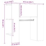 vidaXL Predsieň Dub Artisan 97,5x37x99 cm Drevo – Obrázok 10