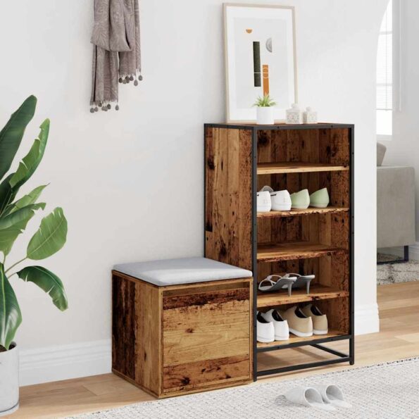 vidaXL Box Zásuvka Old Wood 40,5x40x40 cm Engineered Wood – Obrázok 3