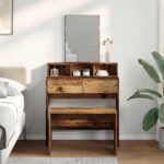 vidaXL Toaletná taburetka Old Wood 70x35x45 cm Engineered Wood – Obrázok 3