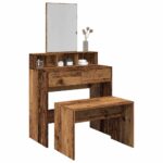 vidaXL Toaletná taburetka Old Wood 70x35x45 cm Engineered Wood