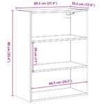 vidaXL Závesná nástenná skrinka Old Wood 69,5x32,5x90 cm – Obrázok 10