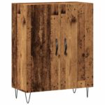 vidaXL Komoda staré drevo 69,5x34x90 cm kompozitné drevo – Obrázok 2