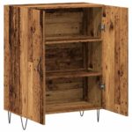 vidaXL Komoda staré drevo 69,5x34x90 cm kompozitné drevo – Obrázok 7