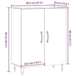 vidaXL Komoda staré drevo 69,5x34x90 cm kompozitné drevo – Obrázok 10