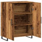 vidaXL Komoda staré drevo 69,5x34x90 cm kompozitné drevo – Obrázok 7