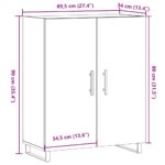 vidaXL Komoda staré drevo 69,5x34x90 cm kompozitné drevo – Obrázok 10