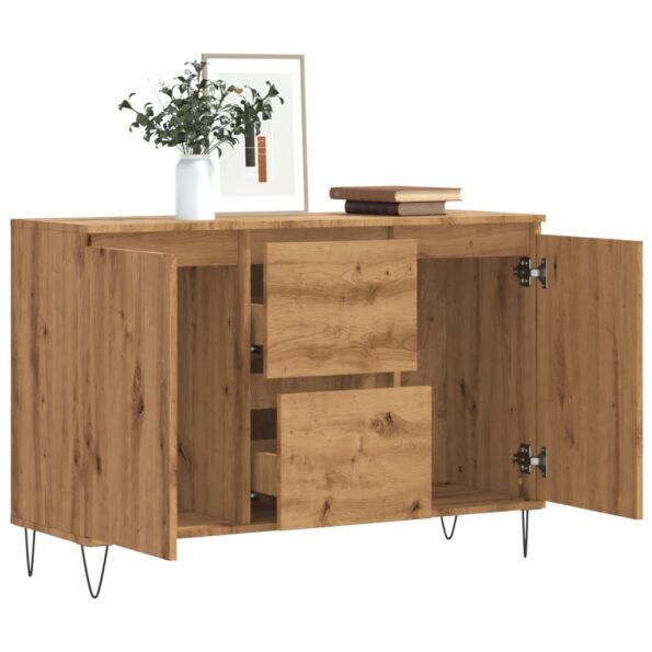 vidaXL Komoda dub artisan 101,5x35x70 cm kompozitné drevo – Obrázok 3