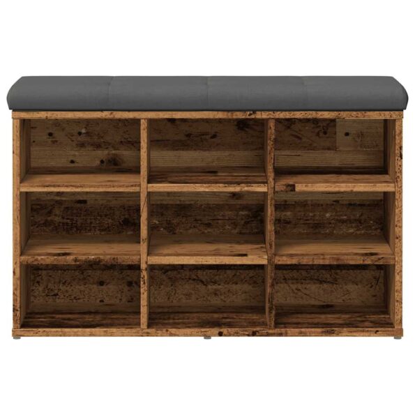 vidaXL Lavička na topánky Old Wood 82x32x50 cm Engineered Wood – Obrázok 4