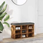 vidaXL Lavička na topánky Old Wood 82x32x50 cm Engineered Wood