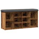 vidaXL Lavička na topánky Old Wood 102x32x50 cm Engineered Wood – Obrázok 2