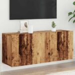 TV Skrinka vidaXL Nástenná Old Wood 100x30x41 cm – Obrázok 4