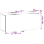 TV Skrinka vidaXL Nástenná Old Wood 100x30x41 cm – Obrázok 11