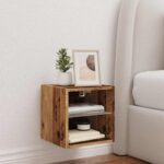 vidaXL TV nástenná skrinka s LED svietidlami Staré drevo 30x28,5x30 cm – Obrázok 4