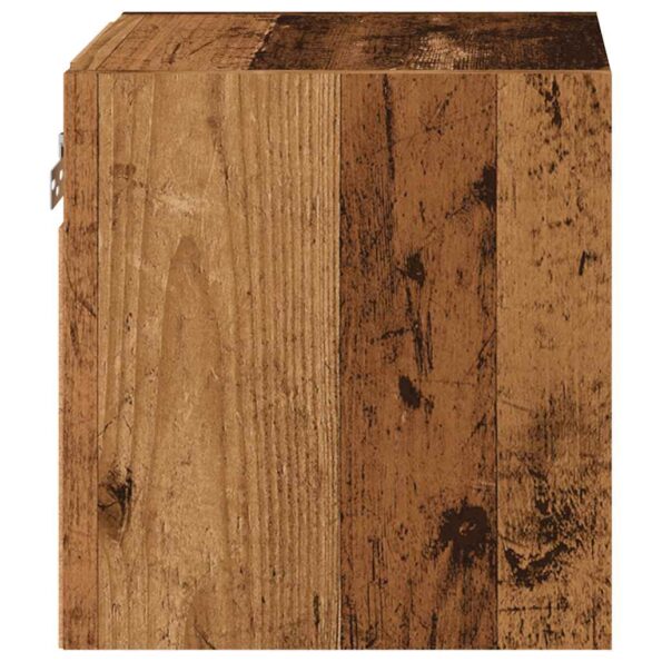 vidaXL TV nástenná skrinka s LED svietidlami Staré drevo 30x28,5x30 cm – Obrázok 9