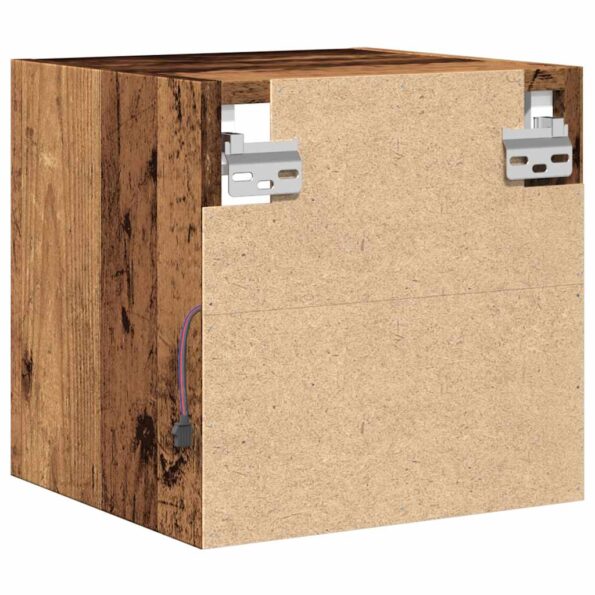 vidaXL TV nástenná skrinka s LED svietidlami Staré drevo 30x28,5x30 cm – Obrázok 10