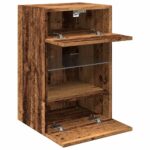 vidaXL TV nástenné skrinky s LED osvetlením 2 ks Staré drevo – Obrázok 8