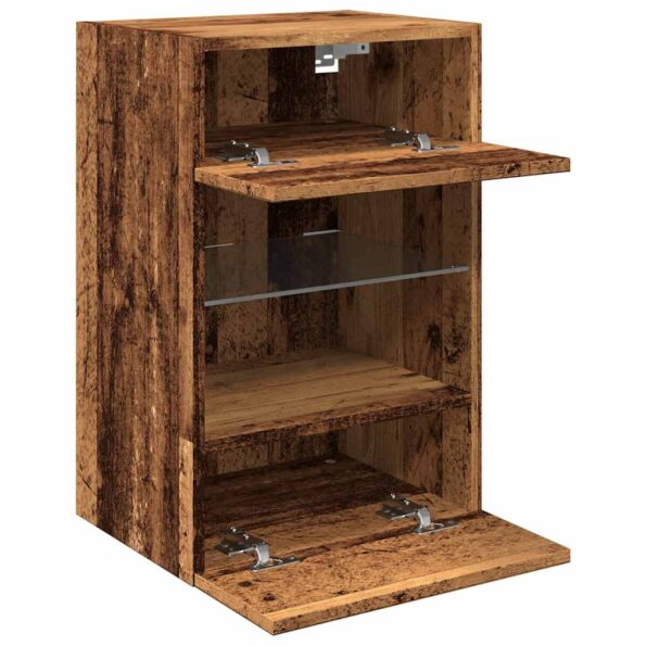 vidaXL TV nástenné skrinky s LED osvetlením 2 ks Staré drevo – Obrázok 8