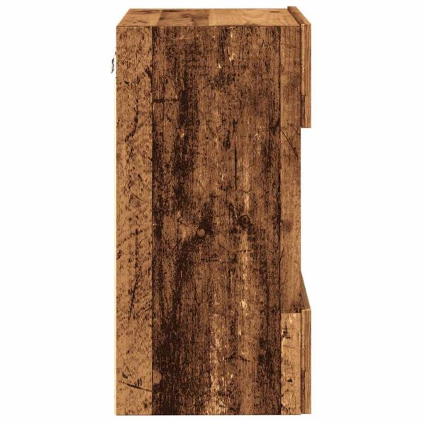 vidaXL TV nástenné skrinky s LED osvetlením 2 ks Staré drevo – Obrázok 9