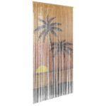 vidaXL Záves proti hmyzu s potlačou palmy 100x220 cm bambus